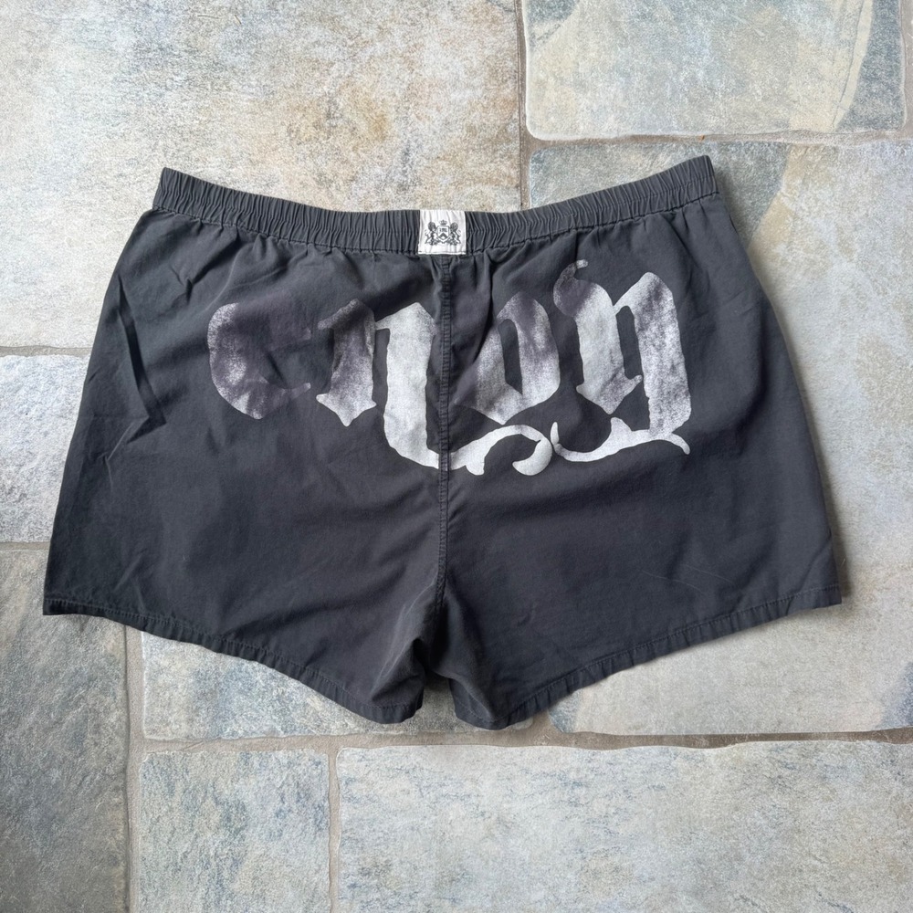 Rare Y2K Juicy Couture "Enjoy" Sleep Shorts‎ M/L Grunge Glam Lounge Butt Text